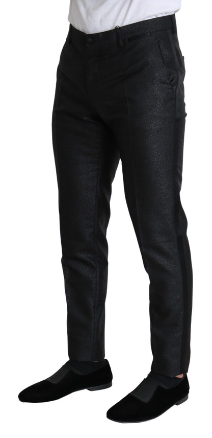  - Elegant Metallic Black Dress Pants