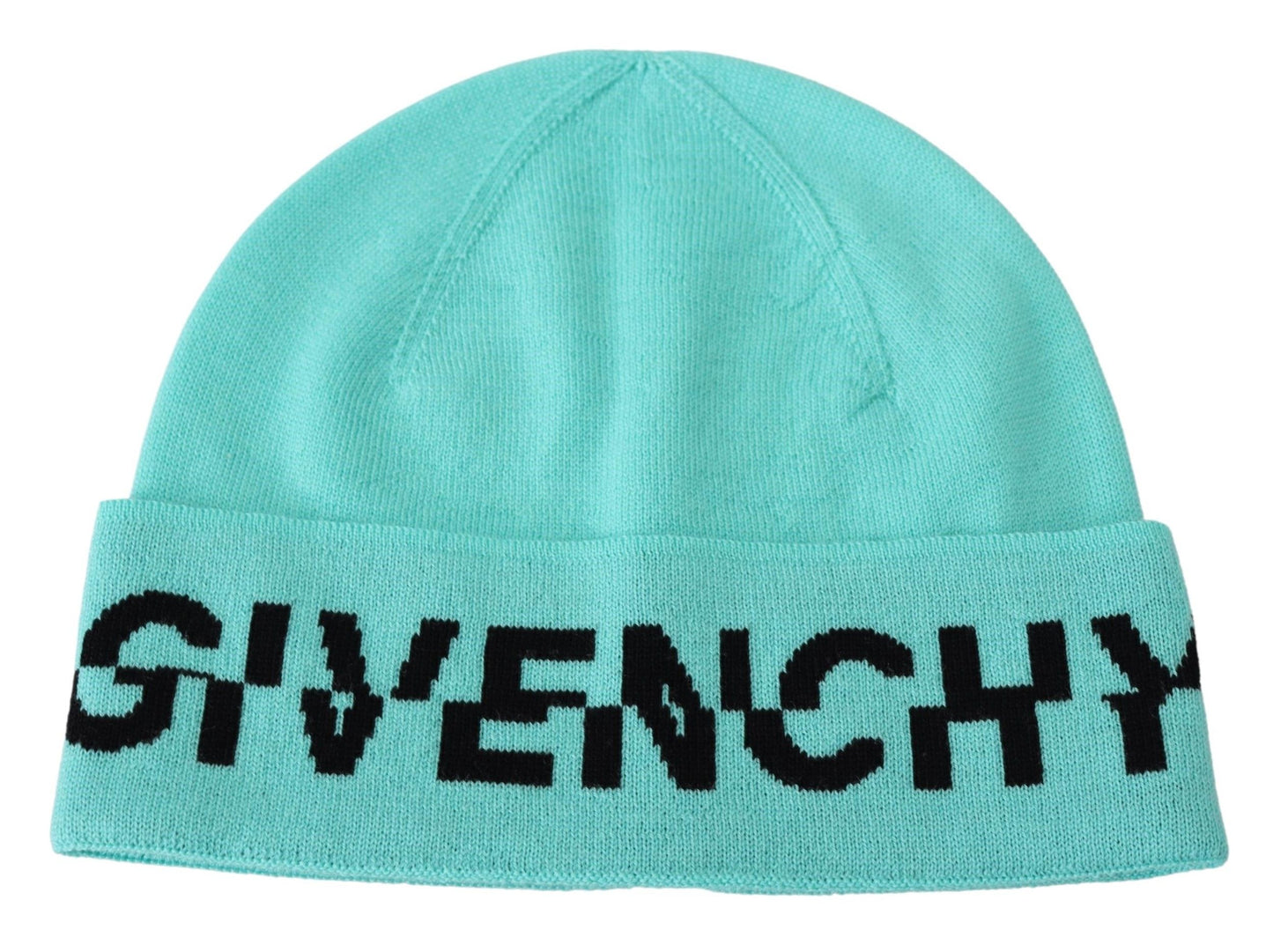 Aquamarine Green Wool Beanie with Signature Logo - The Luxe Alliance