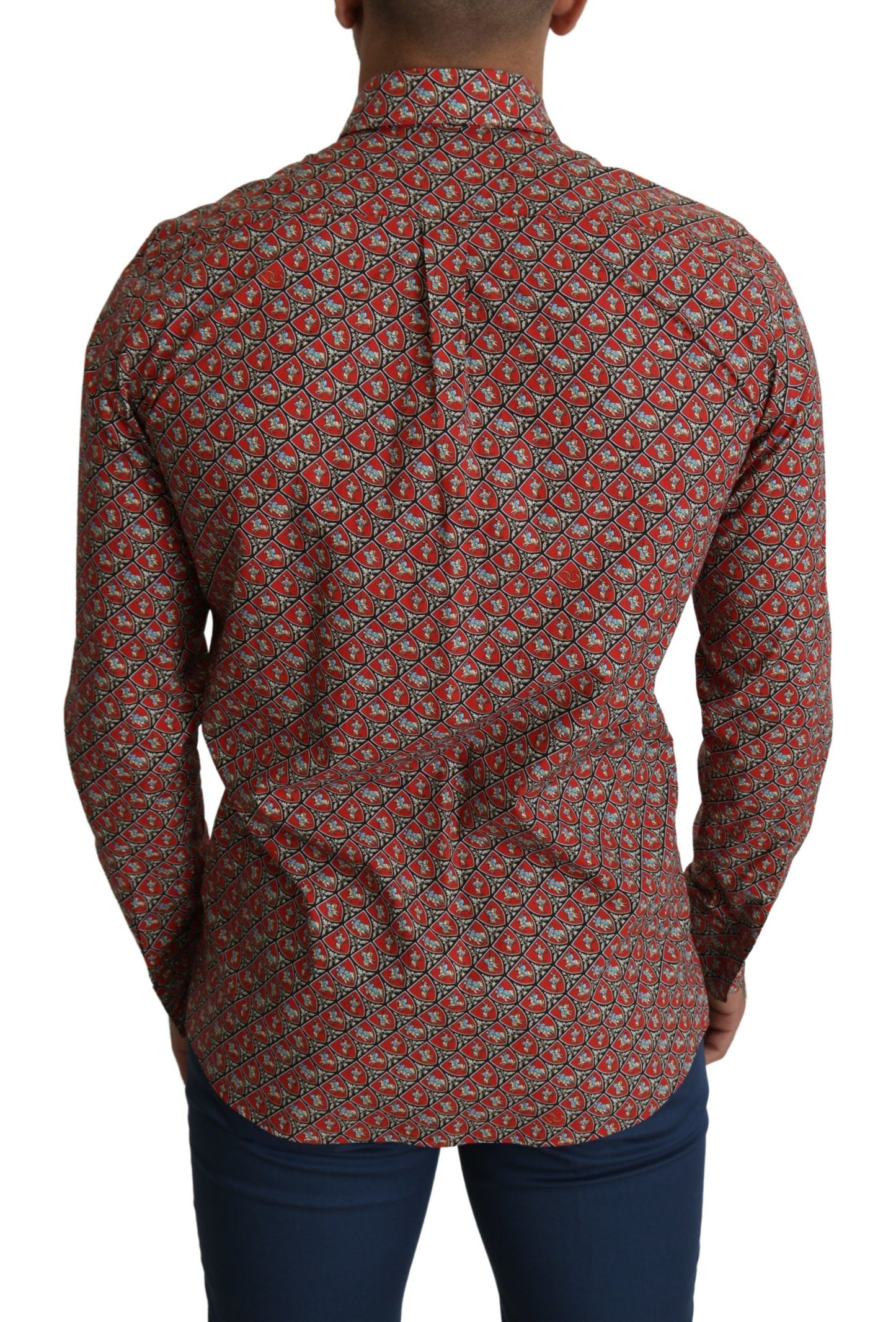  - Elegant Red Martini Fit Cotton Shirt