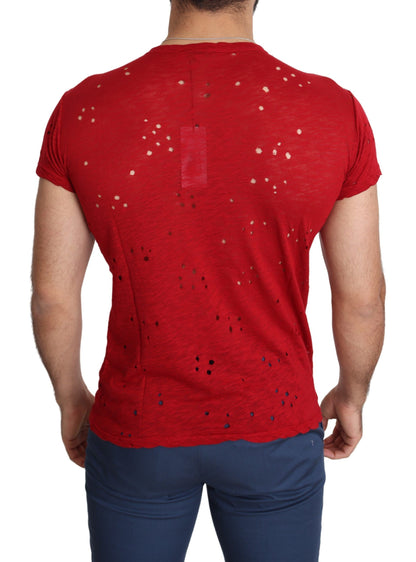  - Radiant Red Cotton Tee Perfect For Everyday Style