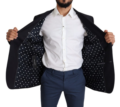  - Elegant Black Virgin Wool Men's Blazer