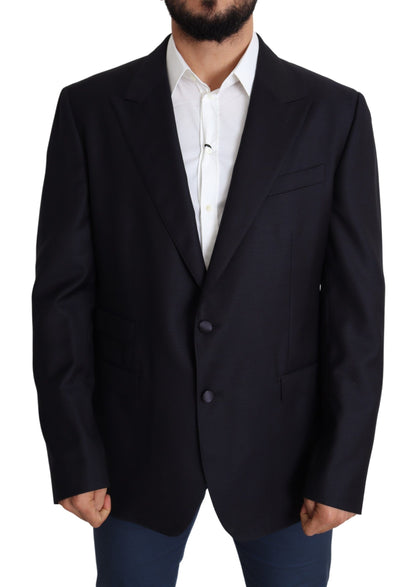  - Elegant Black Virgin Wool Men's Blazer