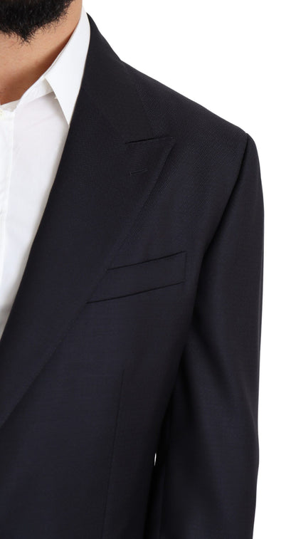  - Elegant Black Virgin Wool Men's Blazer