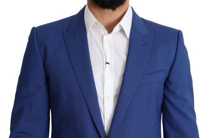  - Exquisite Blue Wool Martini Blazer Jacket