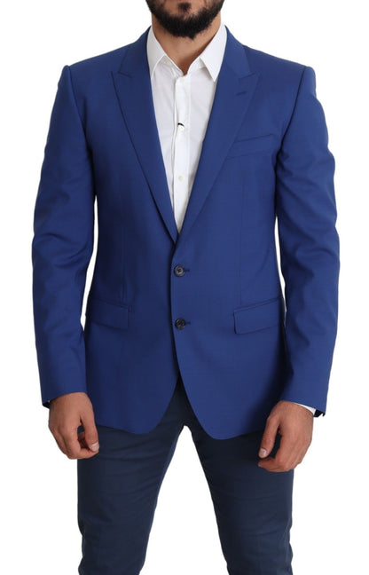  - Exquisite Blue Wool Martini Blazer Jacket