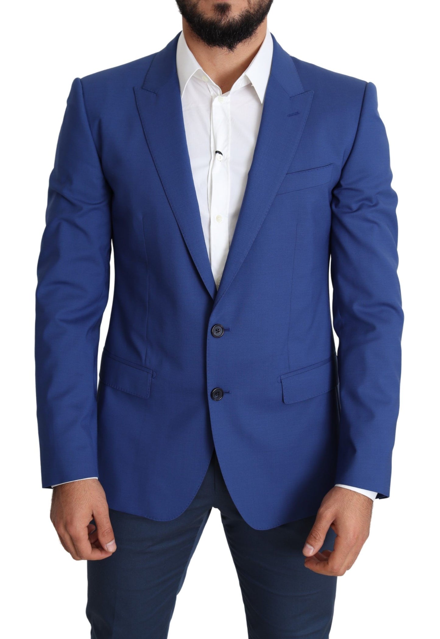  - Exquisite Blue Wool Martini Blazer Jacket