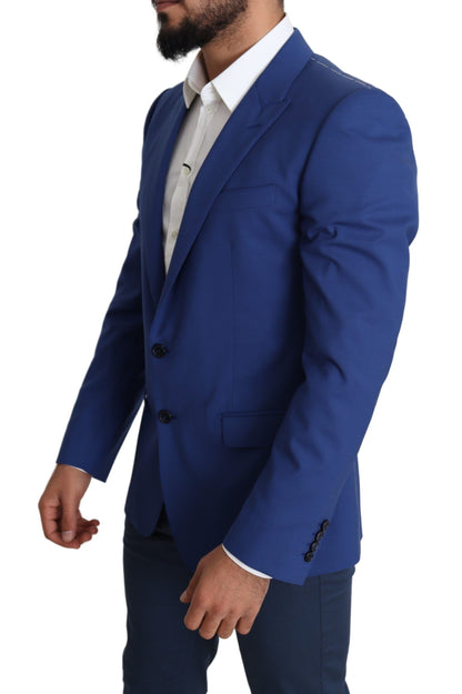  - Exquisite Blue Wool Martini Blazer Jacket