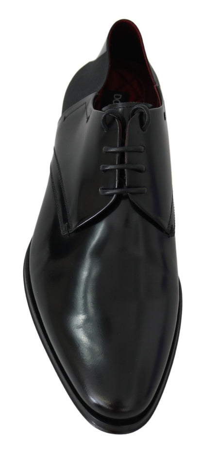  - Elegant Black Leather Derby Shoes