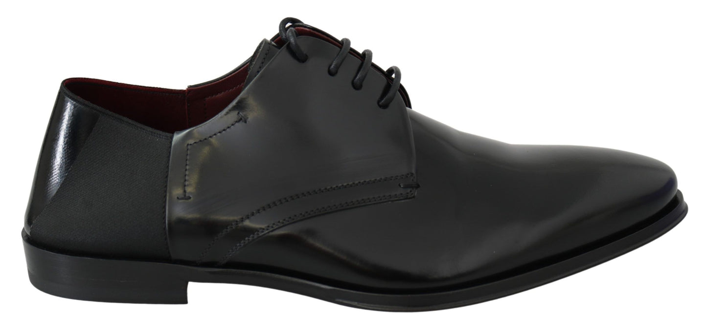  - Elegant Black Leather Derby Shoes