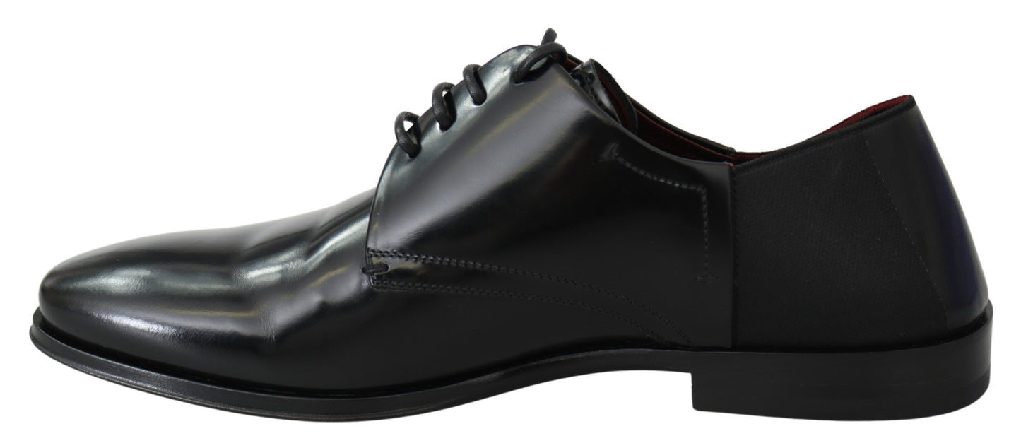  - Elegant Black Leather Derby Shoes