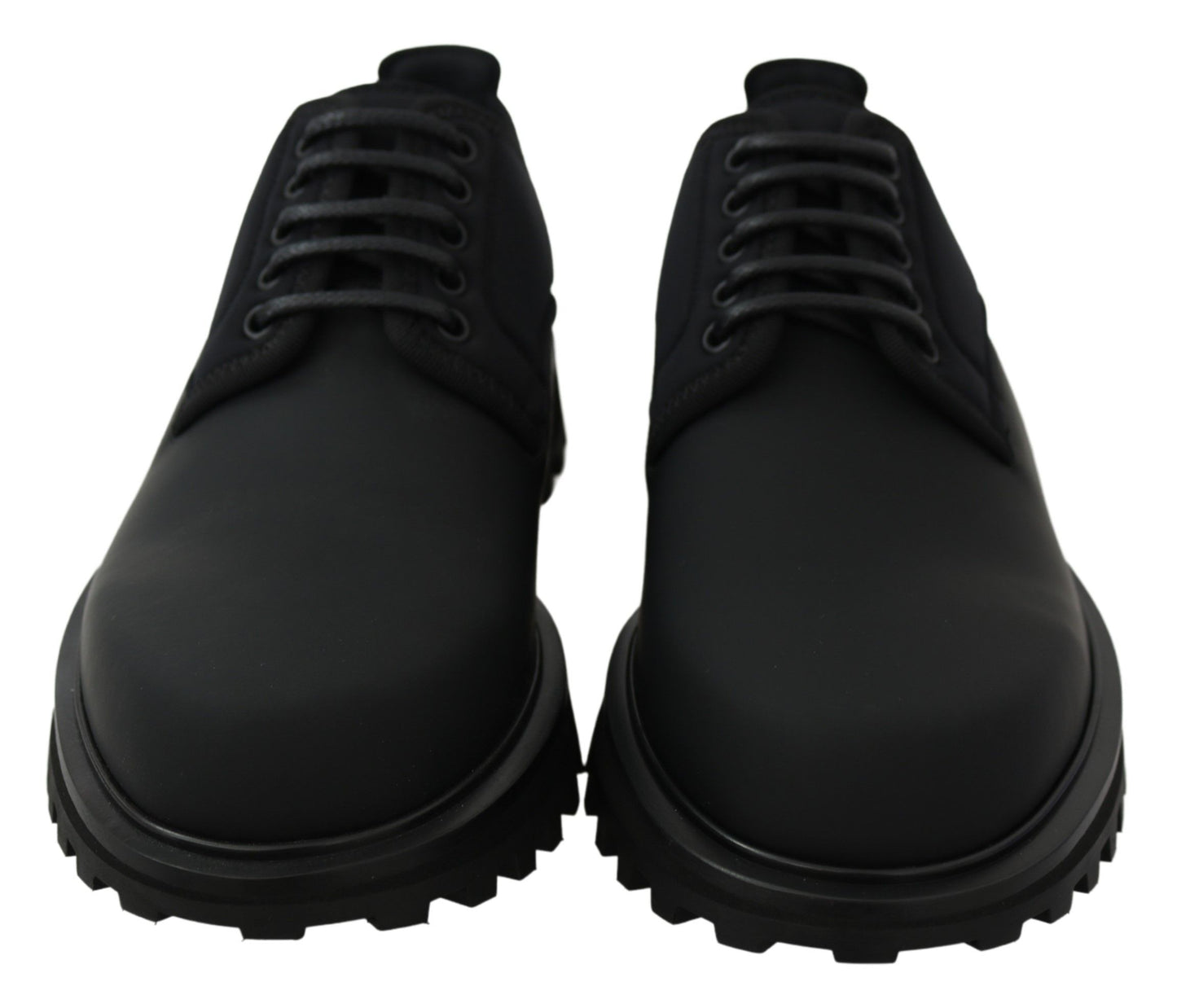  - Elegant Black Calfskin Derby Shoes