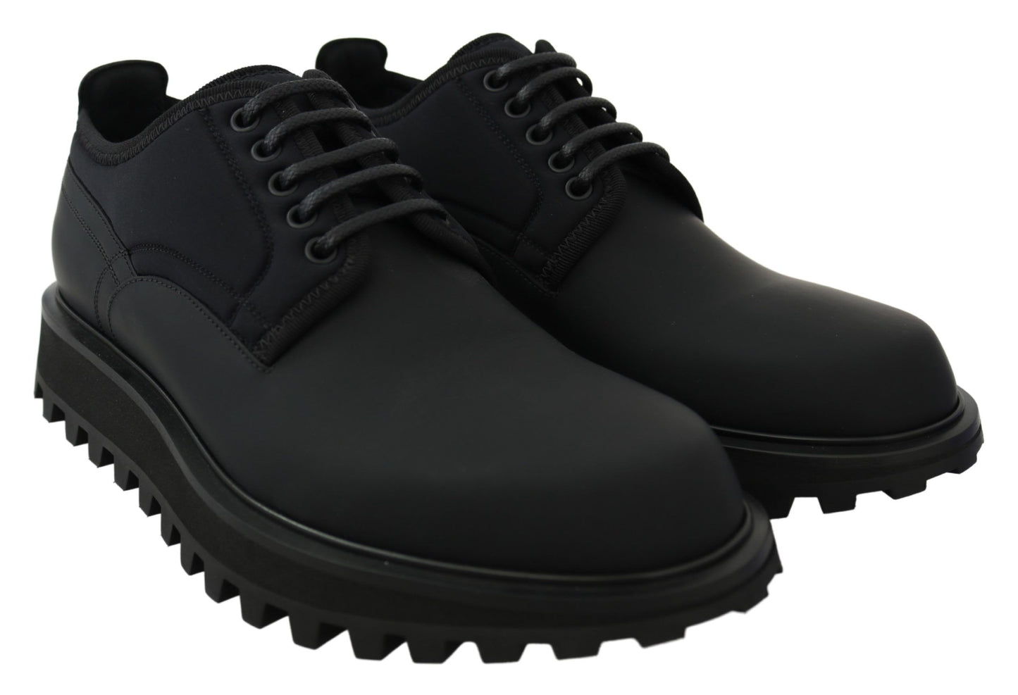  - Elegant Black Calfskin Derby Shoes