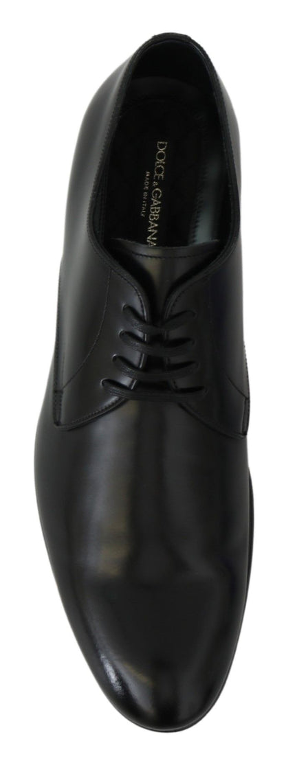  - Elegant Black Leather Derby Shoes