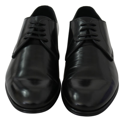  - Elegant Black Leather Derby Shoes