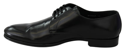  - Elegant Black Leather Derby Shoes