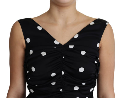  - Elegant Polka Dot Silk Charmeuse Dress