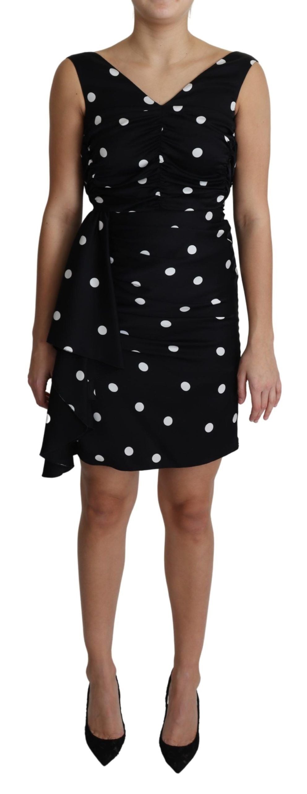  - Elegant Polka Dot Silk Charmeuse Dress