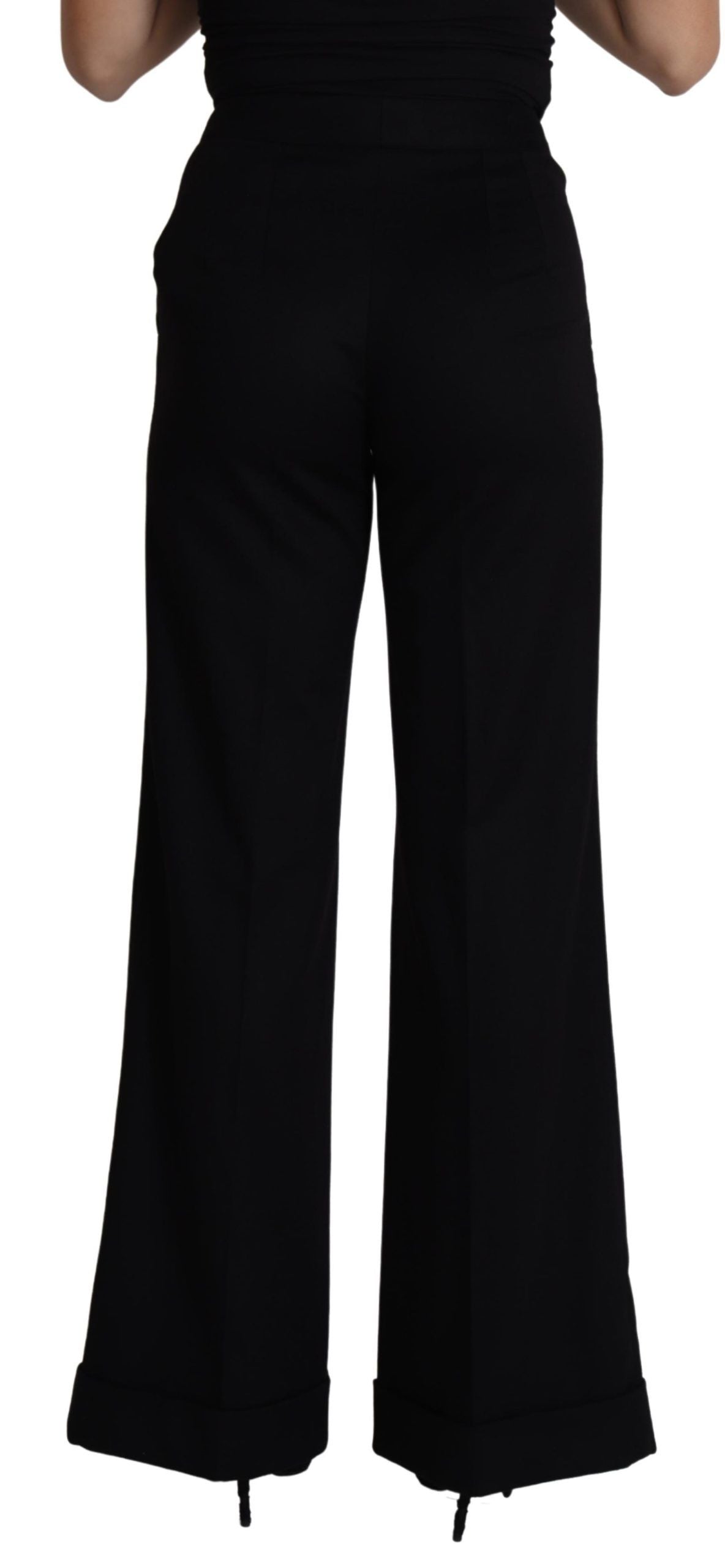 Elegant Cashmere Wide Leg Trousers by Dolce & Gabbana