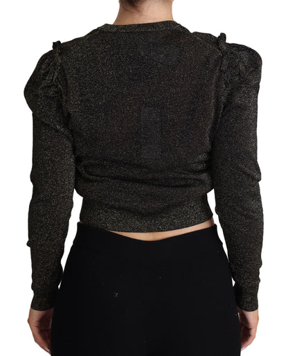  - Elegant Cropped Sweater with Logo Detail