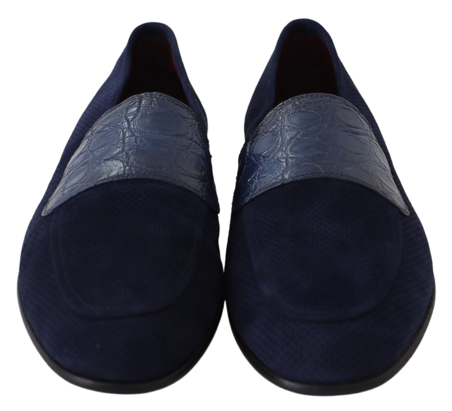 Elegant Blue Suede Leather Loafers by Dolce & Gabbana