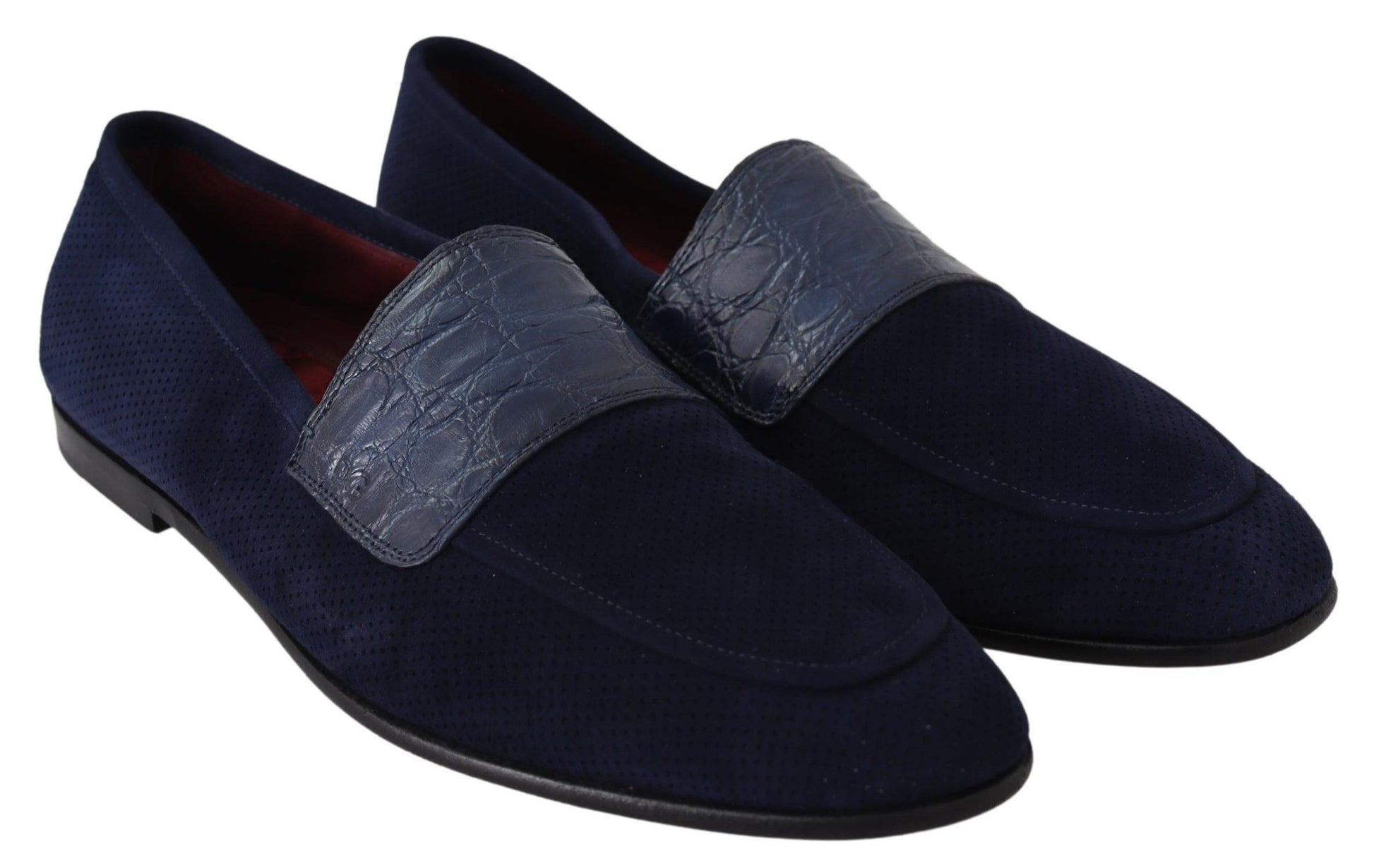 Elegant Blue Suede Leather Loafers by Dolce & Gabbana