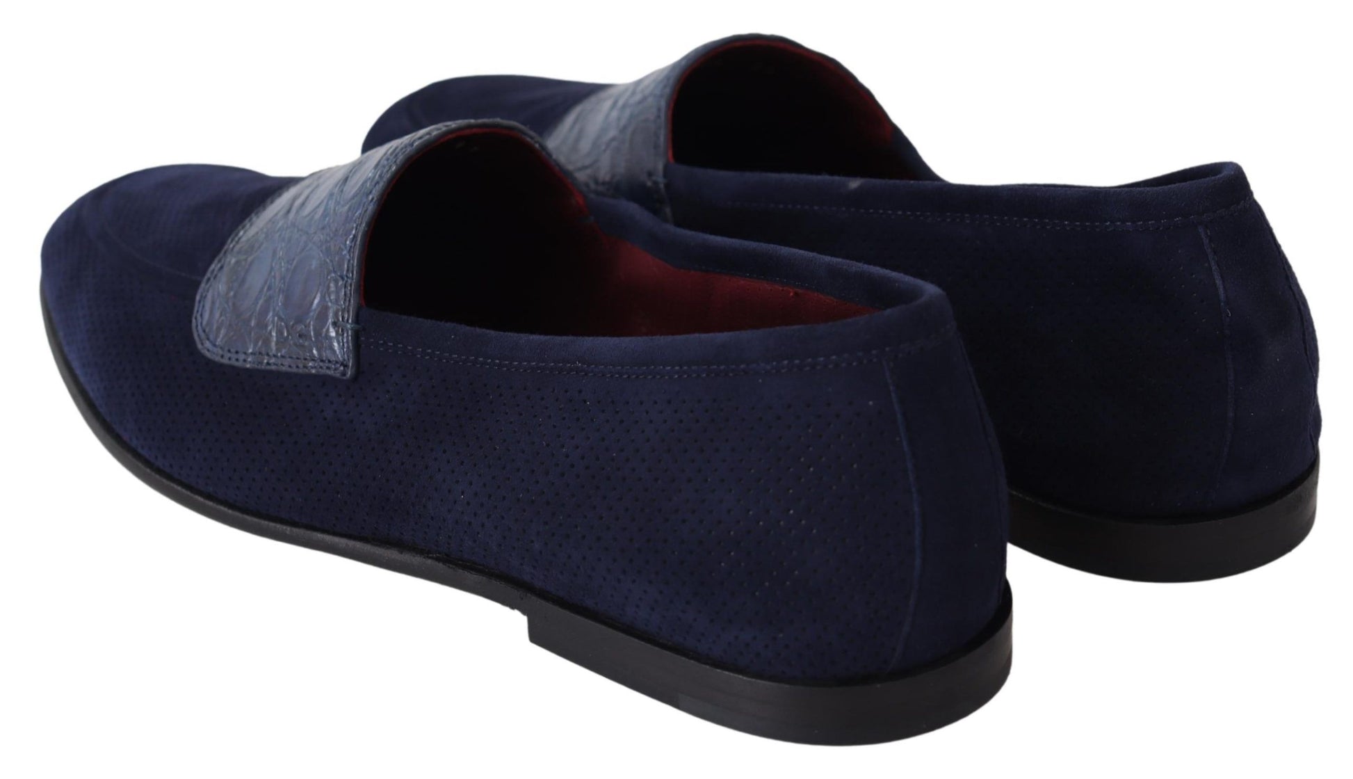 Elegant Blue Suede Leather Loafers by Dolce & Gabbana