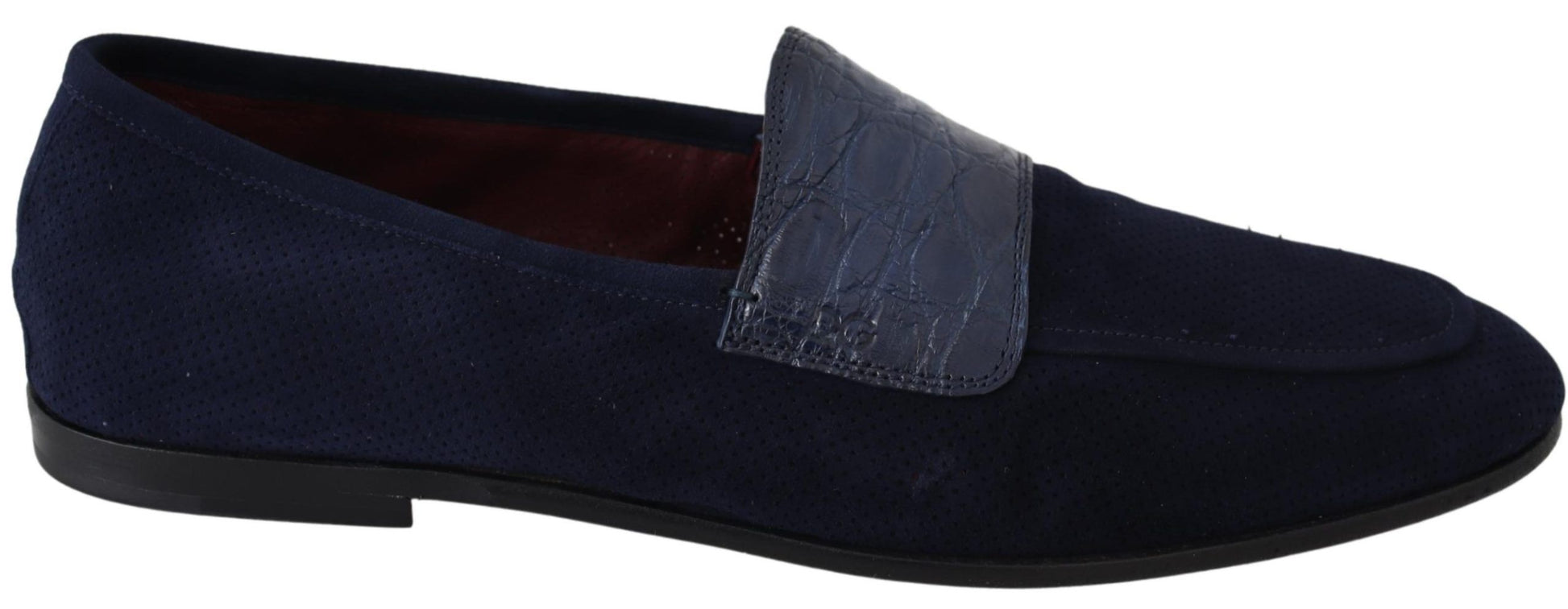 Elegant Blue Suede Leather Loafers by Dolce & Gabbana