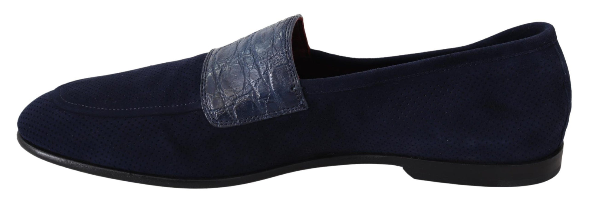 Elegant Blue Suede Leather Loafers by Dolce & Gabbana