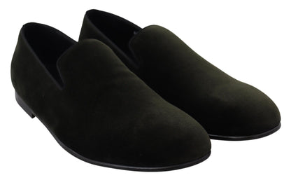  - Elegant Green Velvet Loafers