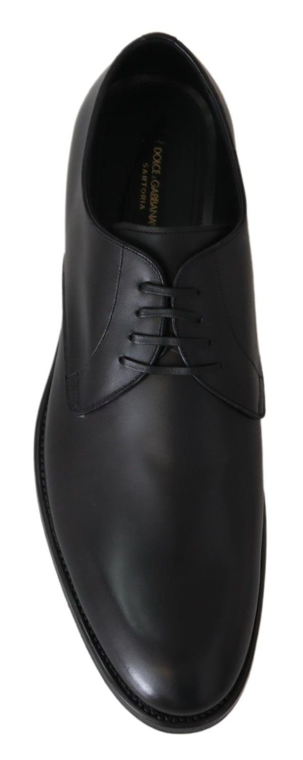  - Elegant Black Leather Derby Dress Shoes