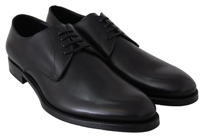  - Elegant Black Leather Derby Dress Shoes