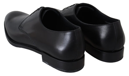  - Elegant Black Leather Derby Dress Shoes