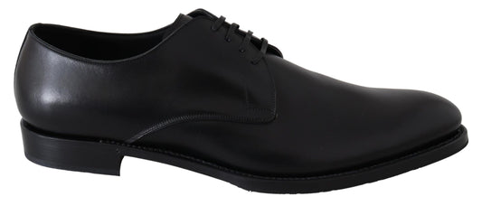  - Elegant Black Leather Derby Dress Shoes