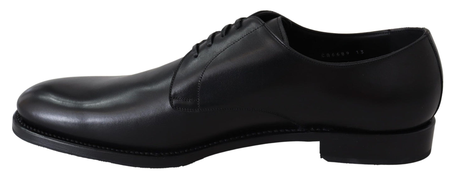  - Elegant Black Leather Derby Dress Shoes