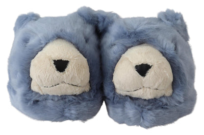  - Chic Teddy Bear Blue Loafers Shoes