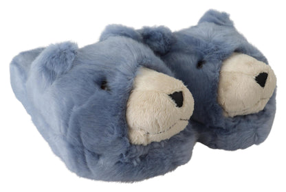  - Chic Teddy Bear Blue Loafers Shoes