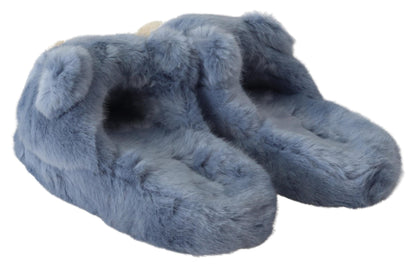  - Chic Teddy Bear Blue Loafers Shoes