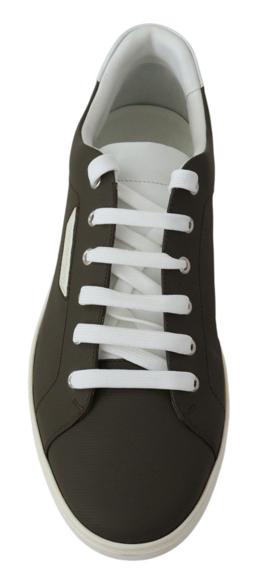  - Sleek White Leather Low Top Sneakers