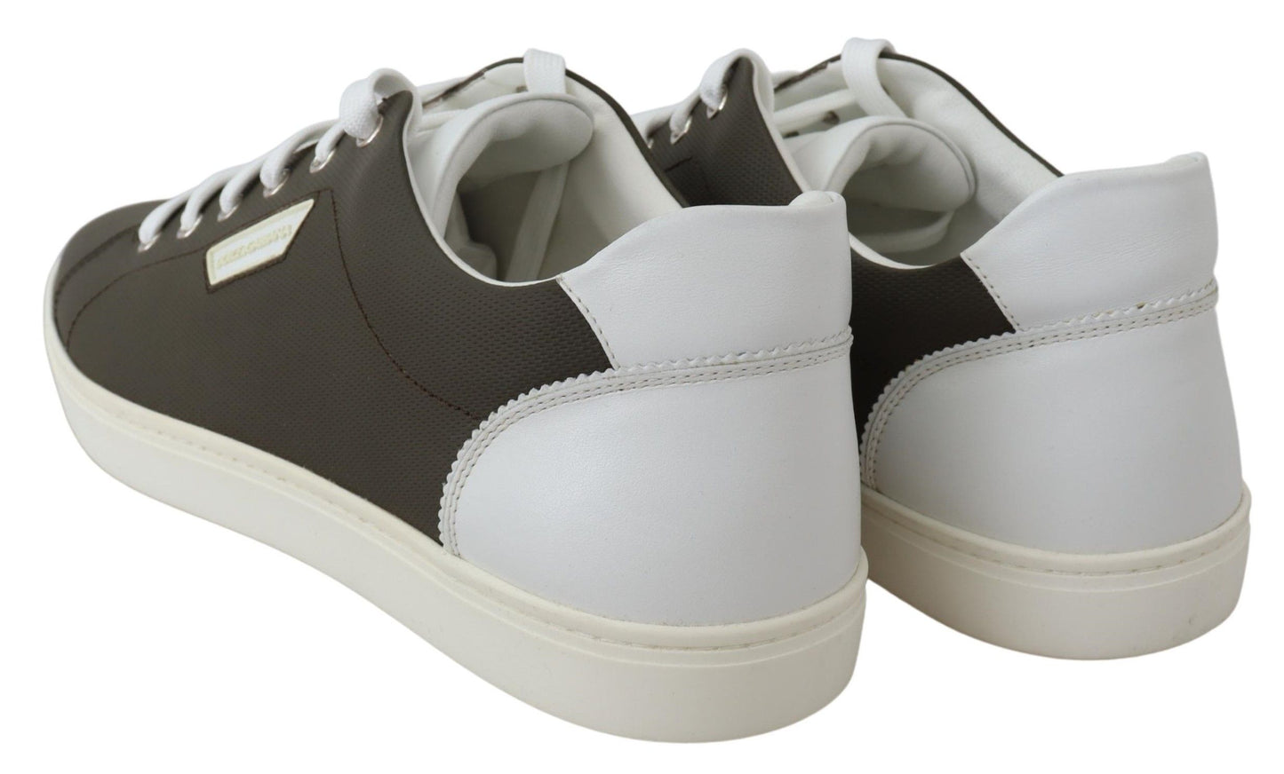  - Sleek White Leather Low Top Sneakers