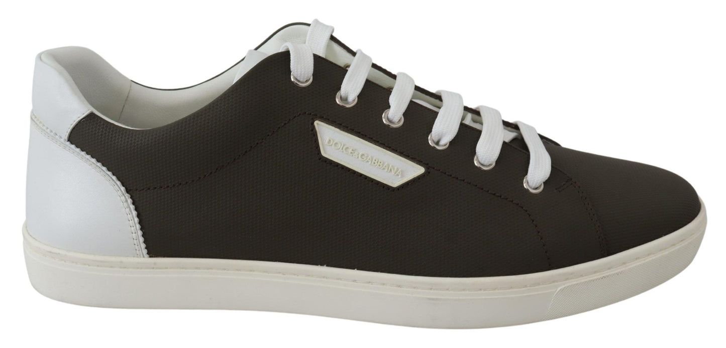  - Sleek White Leather Low Top Sneakers