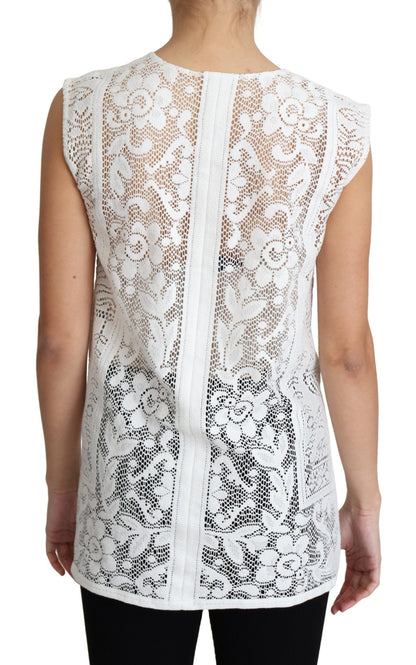  - Chic Lace Floral Sleeveless Top