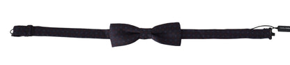  - Stunning Gray Patterned Silk Bow Tie