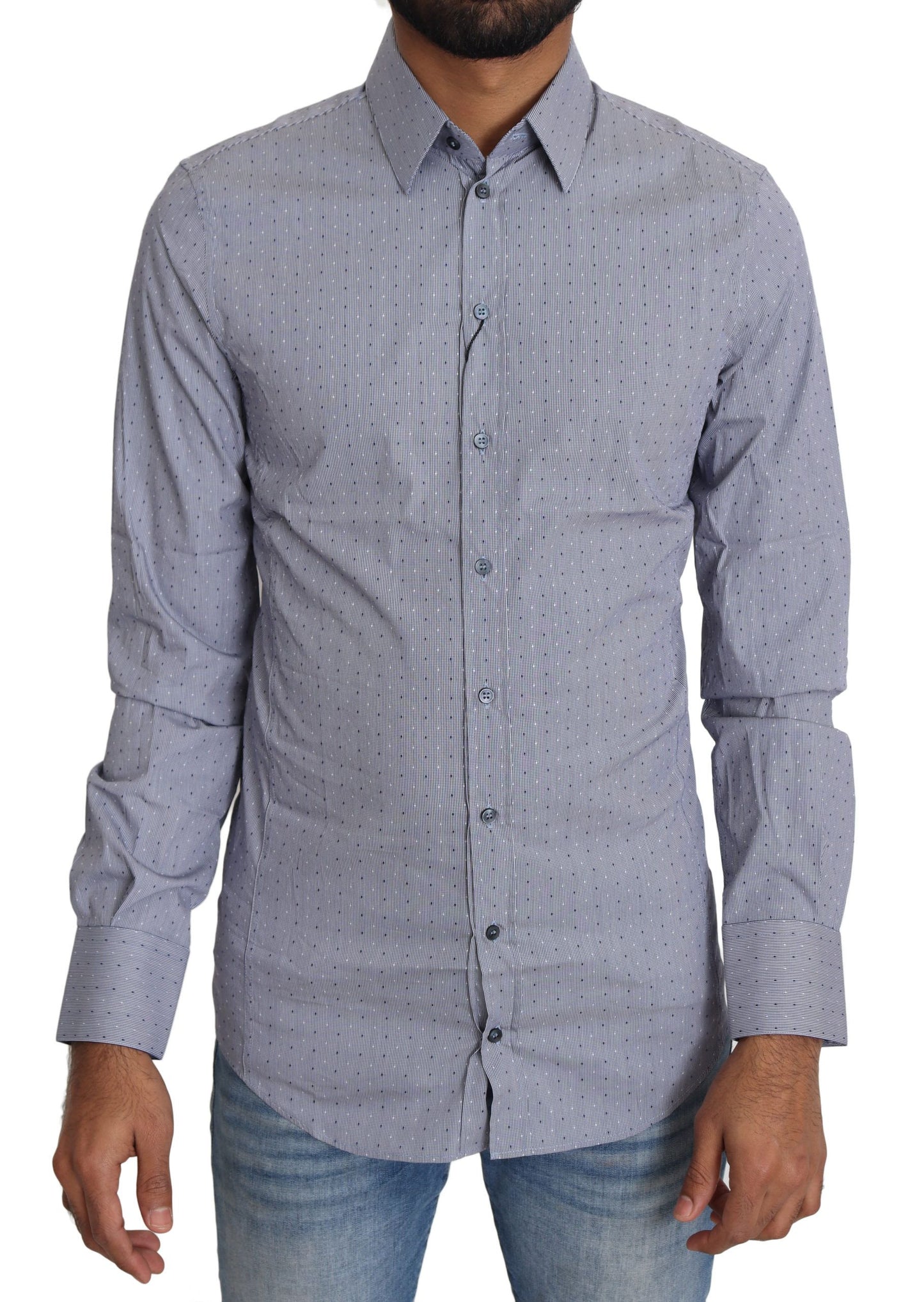  - Sicilia Slim Fit Polka Dot Cotton Blend Shirt