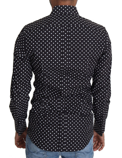  - Elegant Polka Dot Men's Long Sleeve Shirt