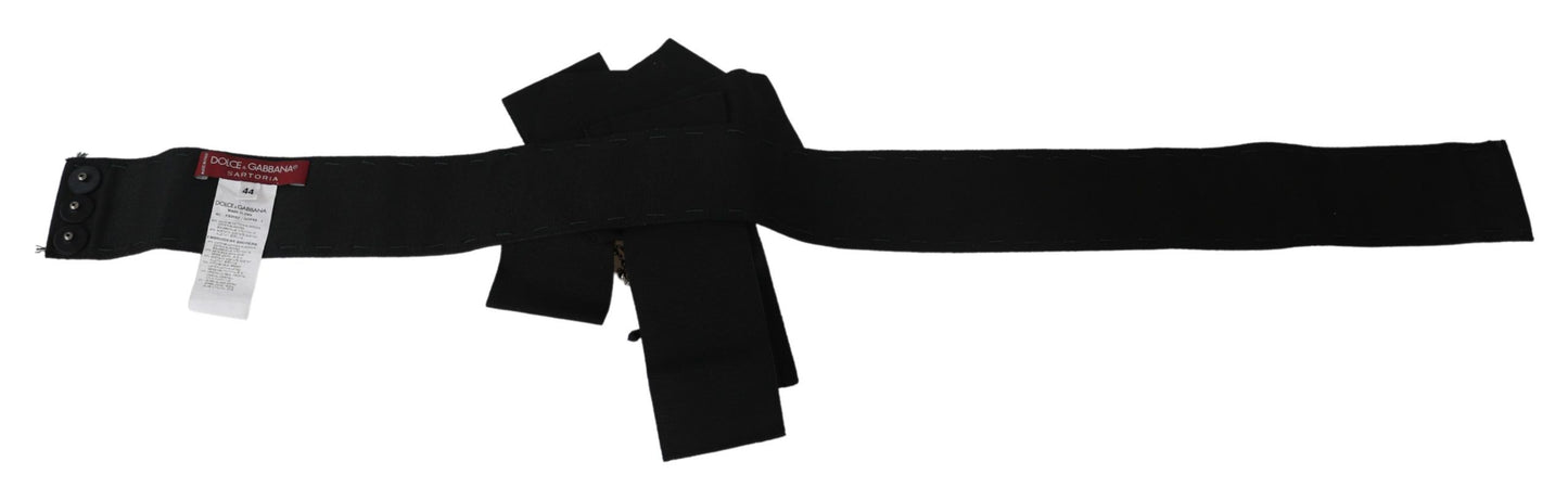  - Elegant Black Crystal Waist Belt