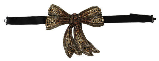  - Elegant Silk Rhinestone Bow Tie