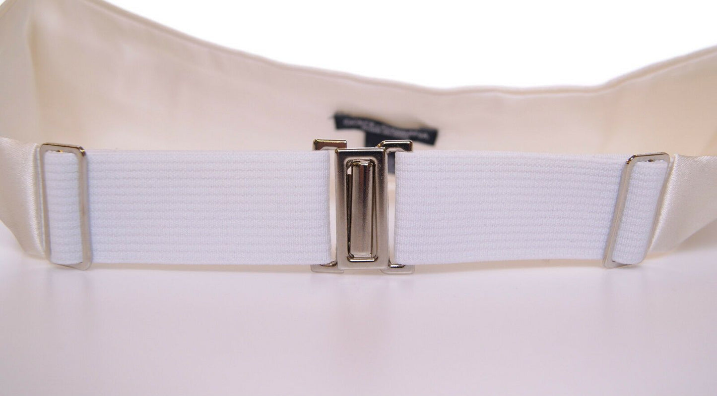  - Elegant White Silk Cummerbund