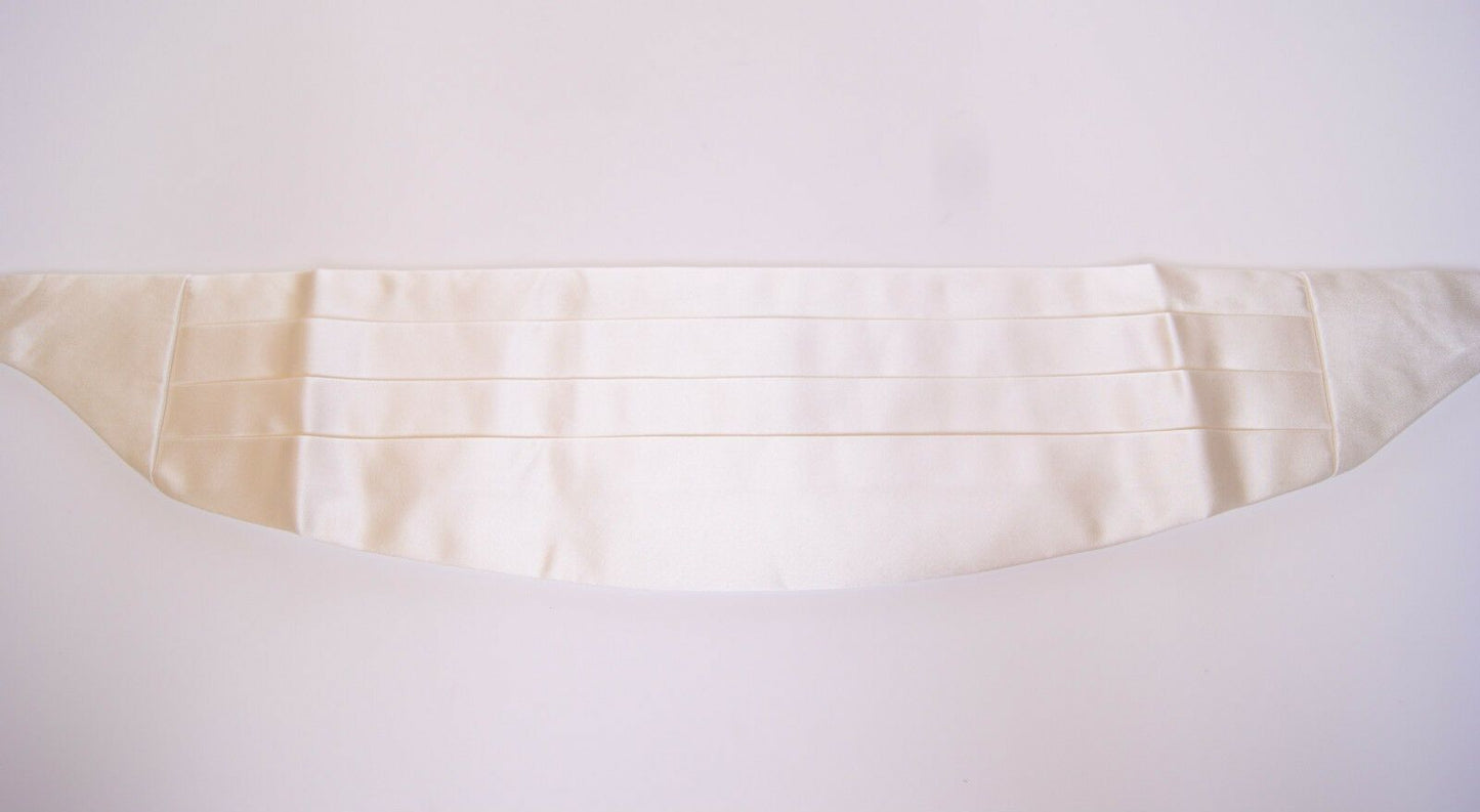  - Elegant White Silk Cummerbund