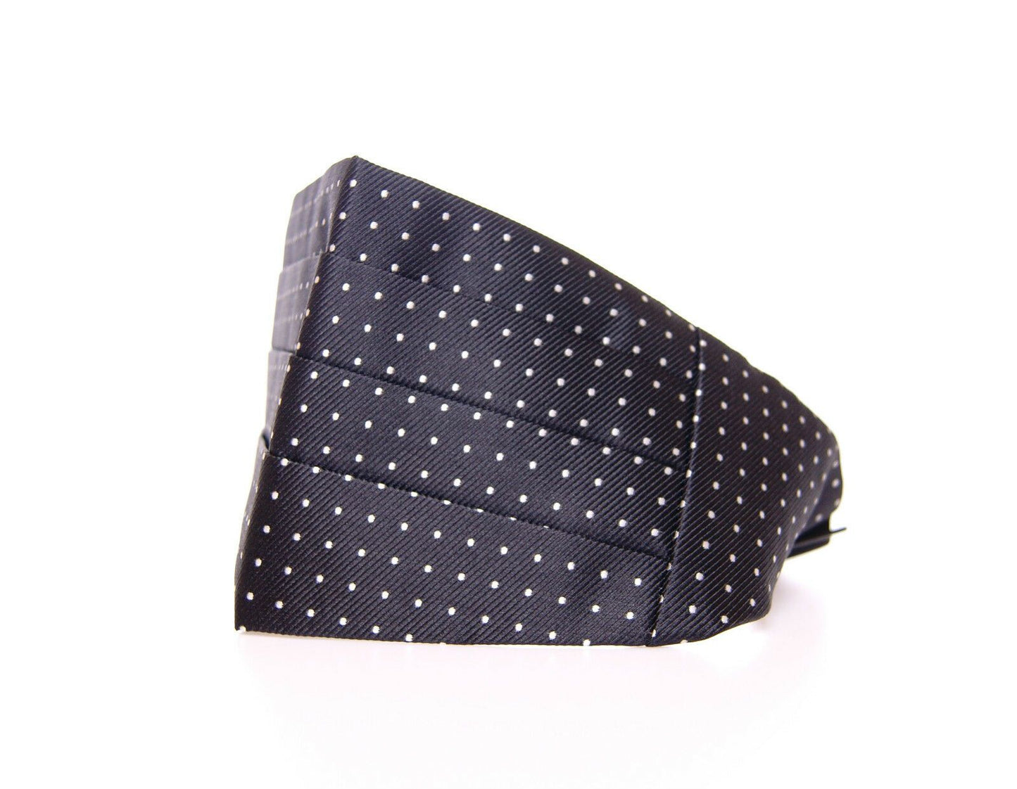  - Elegant Black Silk Polka Dot Cummerbund