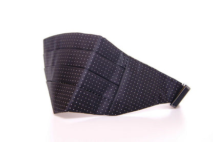  - Elegant Black Silk Cummerbund with Polka Dots